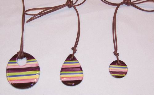 Purple Striped Necklaces